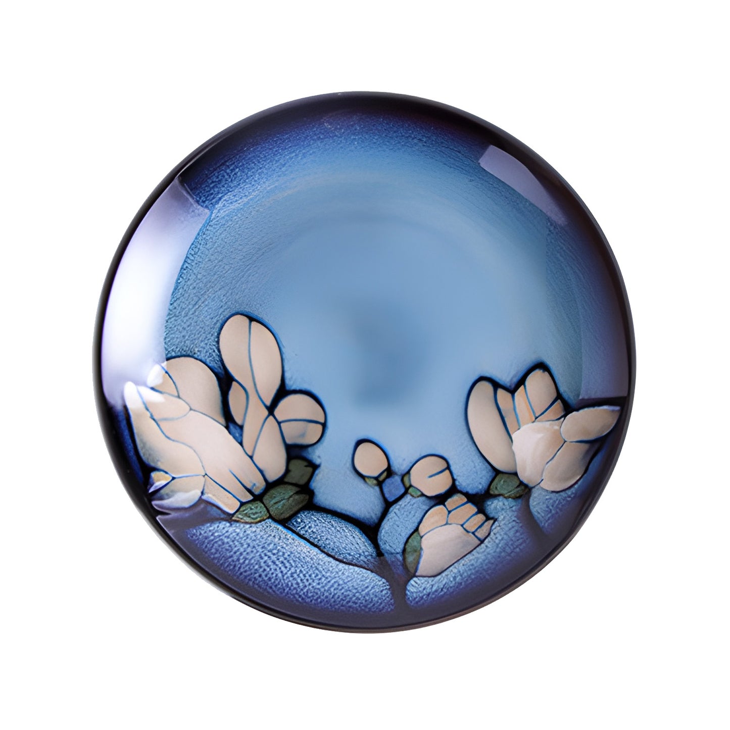 Mitternachts-Magnolien Keramik-Rundteller (2er-Set)