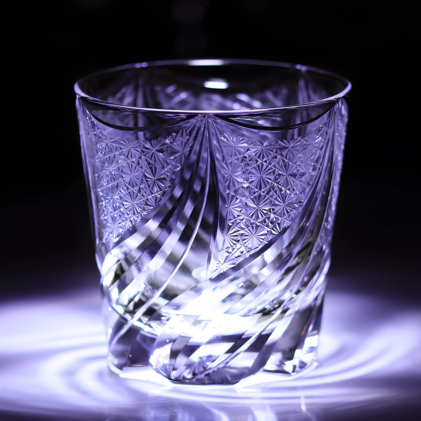 Edo Kiriko Hand-Blown Twisted Crystal Tumbler